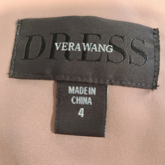 Vera Wang Asymmetric Sequin Lace Blush Midi Dress - Picture 8 of 8